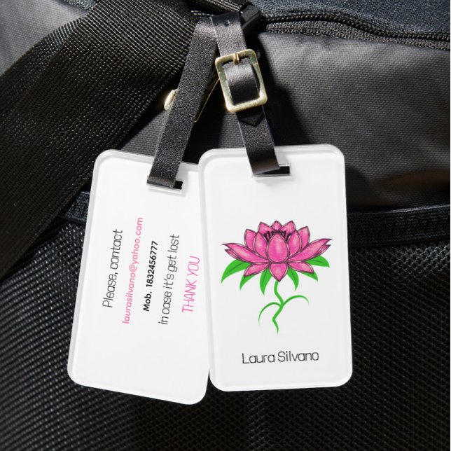 Étiquette À Bagage Lotus rose (Créateur téléchargé)