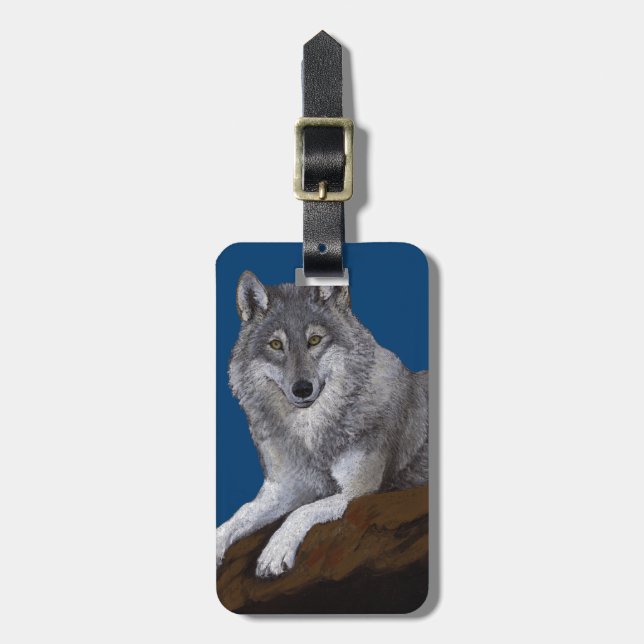 Étiquette À Bagage Loup (Devant Vertical)