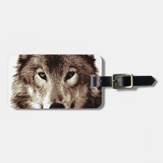 Étiquette À Bagage Loup gris