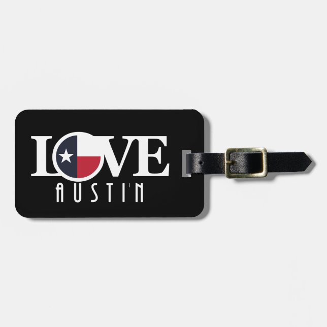 Étiquette À Bagage LOVE Austin Texas (Devant horizontal)
