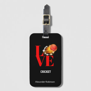 Étiquette À Bagage Love Cricket Sports personnalisés   