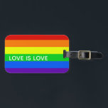 Étiquette À Bagage Love is Love Gay Pride LGBTQ Beautiful<br><div class="desc">Marque de bagage à rayures arc-en-ciel gay pride qui dit Amour est Amour. Soutien LGBTQ mignon pour tous vos amis et votre famille gays, lesbiennes, bisexuels, transgenres et pansexuels. Soutenir l'égalité des droits pour tous les êtres humains, quels que soient ceux qu'ils aiment et leur identité sexuelle. Un joli design...</div>