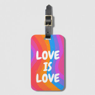 Étiquette À Bagage LOVE IS LOVE RAINBOW Coloré Cool & Fun Stripes