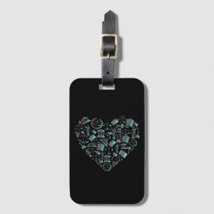 Étiquette À Bagage Love Law - Minimaliste Lunaire Vert Coeur