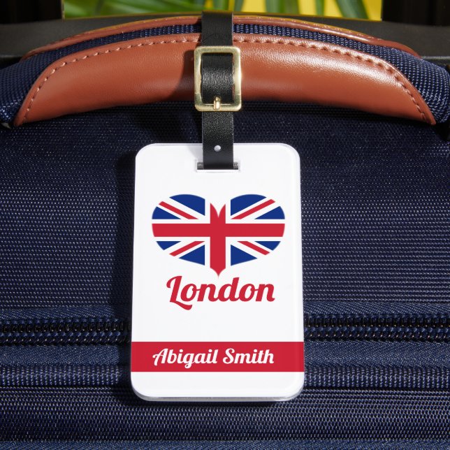 Étiquette À Bagage Love London | Union Jack en forme de coeur personn (Insitu Rectoal 2)