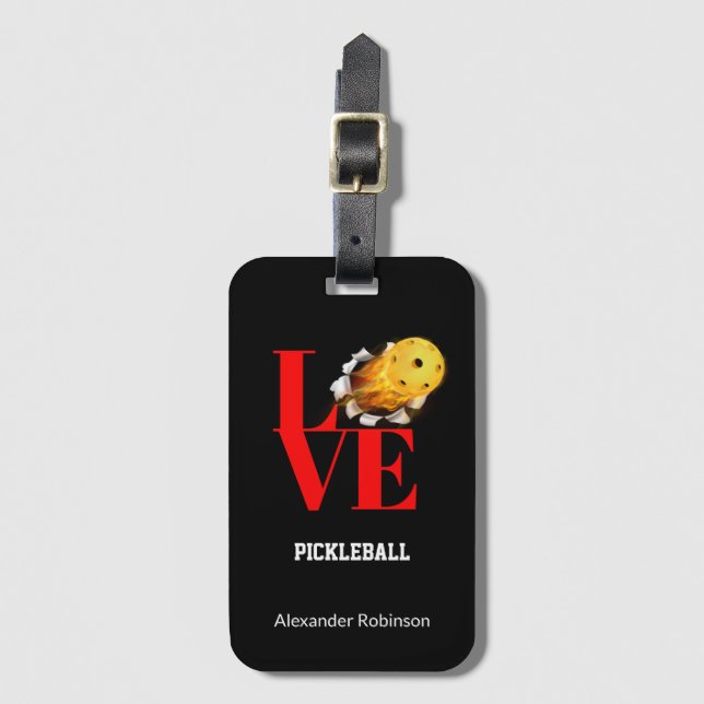 Étiquette À Bagage Love Pickleball Sports personnalisés  (Devant Vertical)