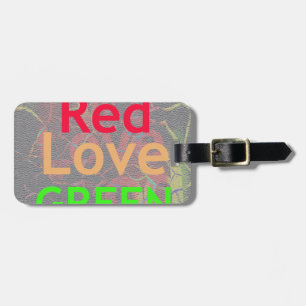ÉTIQUETTE À BAGAGE LOVE RED GOLDEN VERT