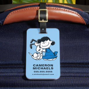 Étiquette À Bagage Lucy Hugging Snoopy