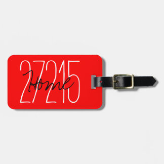 ÉTIQUETTE À BAGAGE LUGGAGE/BAG CHIC TAG_ZIPCODE_RED