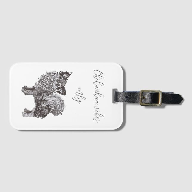 Étiquette À Bagage Luggage Tag with chihuahua (Devant Horizontal)