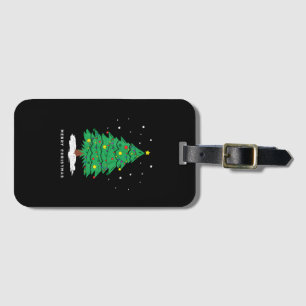 Étiquette À Bagage Lumières de sapin de Noël rétro Santa joyeux Noël