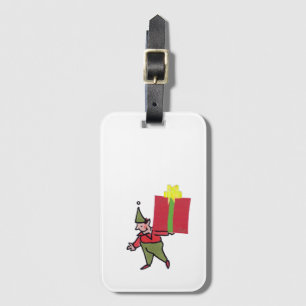 Étiquette À Bagage Lutin avec étiquette de bagage boîte rouge