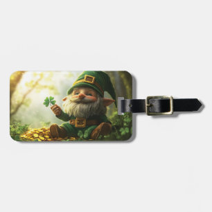 Étiquette À Bagage Lutins gnomes mignons avec trèfles et trèfles à qu