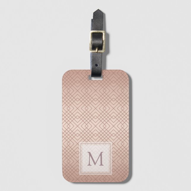 Étiquette À Bagage Luxe motif Rose Gold Personnalisé (Devant Vertical)