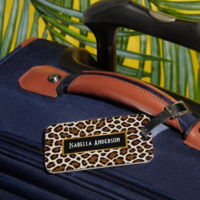 Étiquette À Bagage Luxe Populaire White Leopard Elegance Collection (Insitu Rectoal 3)