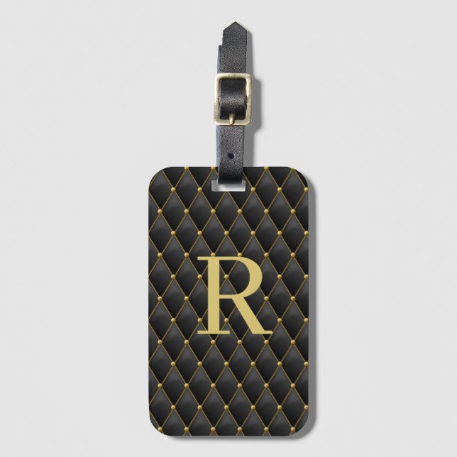 Étiquette À Bagage Luxury Stylish Monogram (Devant Vertical)