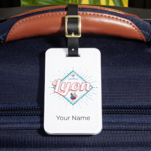 Étiquette À Bagage Lyon ville France roster rétro souvenir vintage