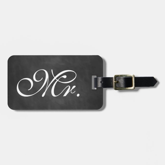 Étiquette À Bagage M. Chalkboard Luggage Tag (Devant horizontal)