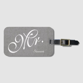 Étiquette À Bagage M. de toile gris Husband Groom Wedding de nouveaux