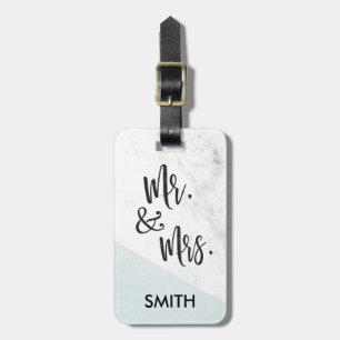 Étiquette À Bagage M. et Mme de marbre modernes Luggage Tags