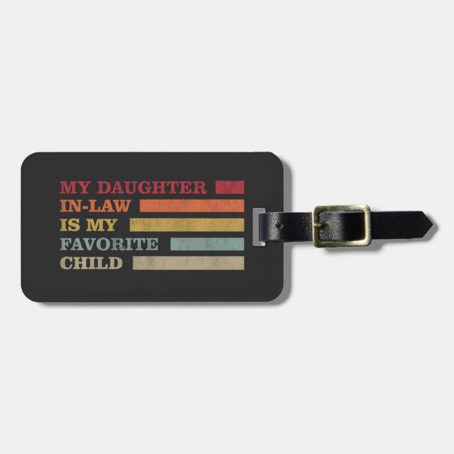 Étiquette À Bagage Ma Fille En Droit Est Mon Enfant Préféré (Devant horizontal)
