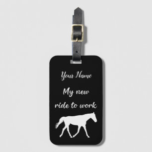 Étiquette À Bagage Ma nouvelle balade au travail à cheval drôle