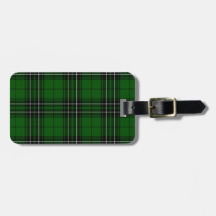 Étiquette À Bagage MacLean Tartan vert et noir plaid
