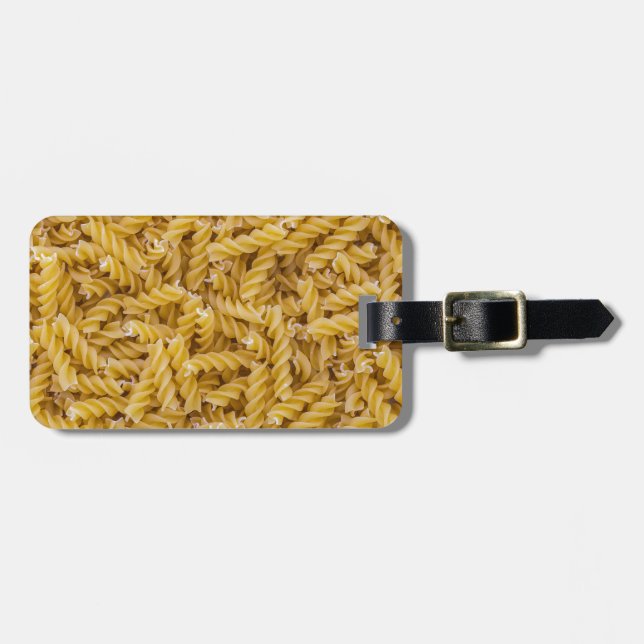 Étiquette À Bagage Macro pasta Fusilli en tant que structure arrière  (Devant horizontal)