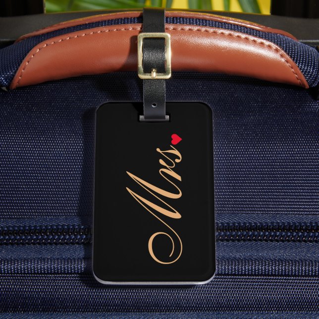 Étiquette À Bagage Madame Femme Mariée Mariage Couple Chic Élégant Vo (Insitu Rectoal 2)