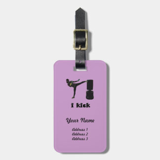 Étiquette À Bagage Madame Kickboxer/moi donnent un coup de pied