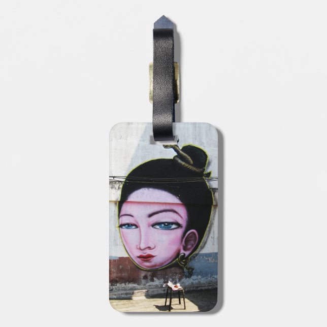 Étiquette À Bagage Madame Lao Graffiti Street Art (Dos Vertical)