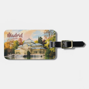 Étiquette À Bagage Madrid Espagne Palacio de Cristal aquarelle person