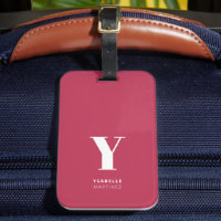Magenta Simple Monogramme Nom tendance