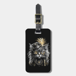 Étiquette À Bagage Magnifique chat steampunk