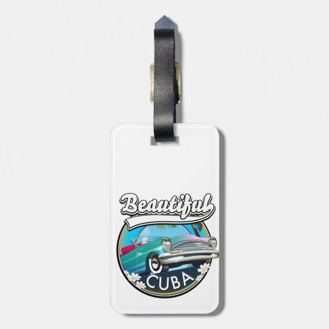 Étiquette À Bagage Magnifique logo rétro Cuba. (Dos Vertical)