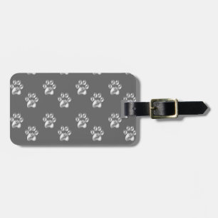 Étiquette À Bagage Magnifique motif de patte tendance sur gris foncé