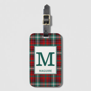 Étiquette À Bagage Maguire Tartan Motif rouge et vert
