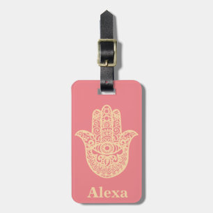 Étiquette À Bagage Main de Hamsa chanceuse personnalisée mignonne