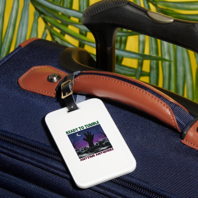 Étiquette À Bagage Main de zombie prête à tomber Halloween Cimetière  (Insitu Rectoal 1)