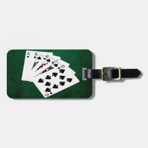 Étiquette À Bagage Mains de poker - quinte royale - costume de pelles