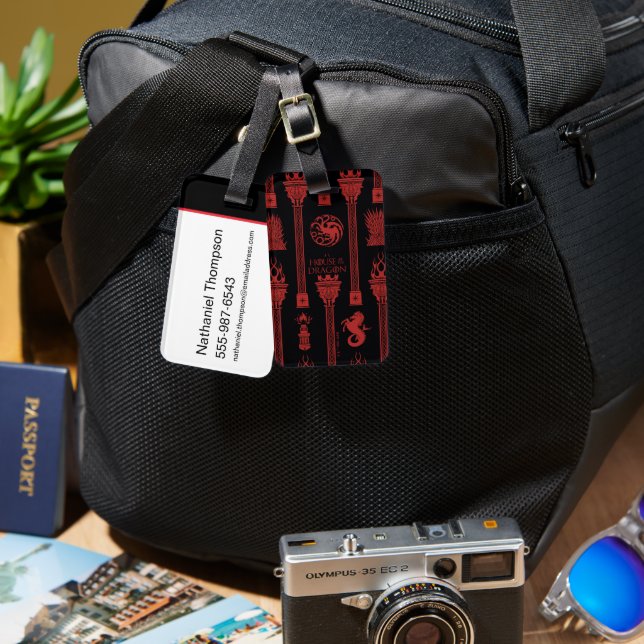 Étiquette À Bagage Maison du Motif de la crête du Dragon (Recto & Verso)