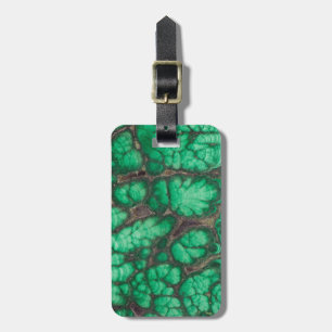 Étiquette À Bagage Malachite à motif vert