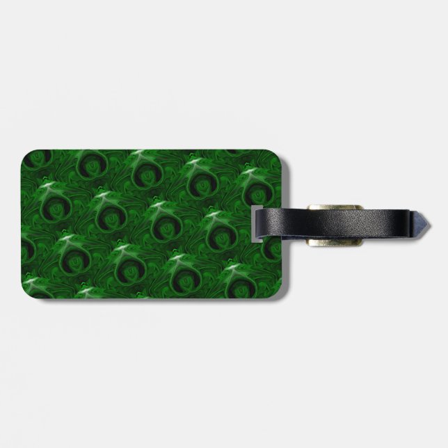 Étiquette À Bagage malachite vert texture (Dos horizontal)
