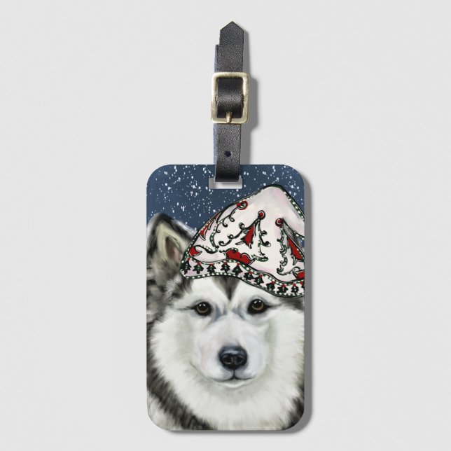 Étiquette À Bagage Malamute d'Alaska     (Devant Vertical)