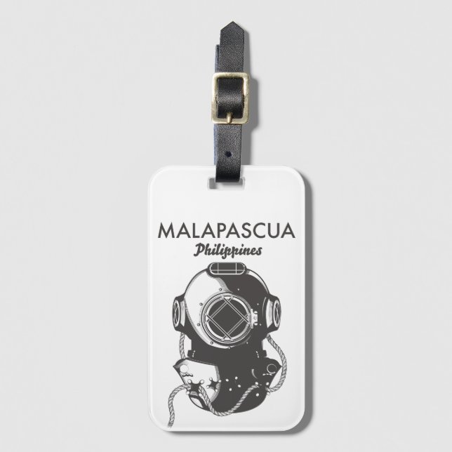 Étiquette À Bagage Malapascua Philippines Affiche de voyage plongée A (Devant Vertical)