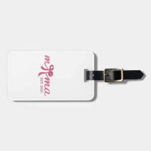 Étiquette À Bagage Mama Est 2025 Chaud Rose Bow Coquette fête des mèr