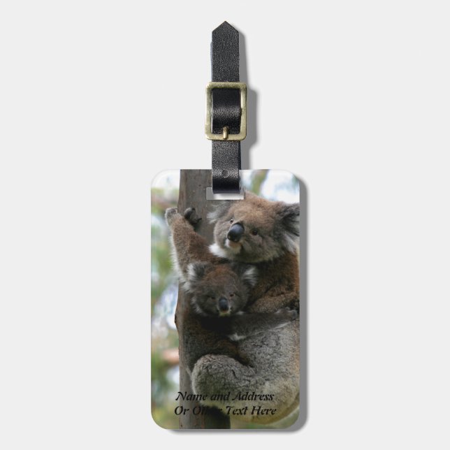 Étiquette À Bagage Maman et Baby Koala (Devant Vertical)