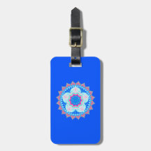Mandala bleu rose sur fond bleu