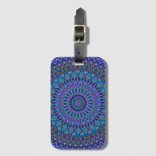 Étiquette À Bagage Mandala Boho Bleu Turquoise Purple Gold Magie