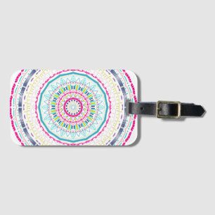 Étiquette À Bagage mandala coloré